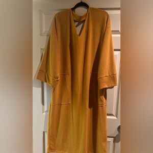 Boho mustard tunic dress. Size L. Three Bird Nest
